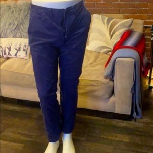 J. Crew Navy Flannel Lined Cotton Pants